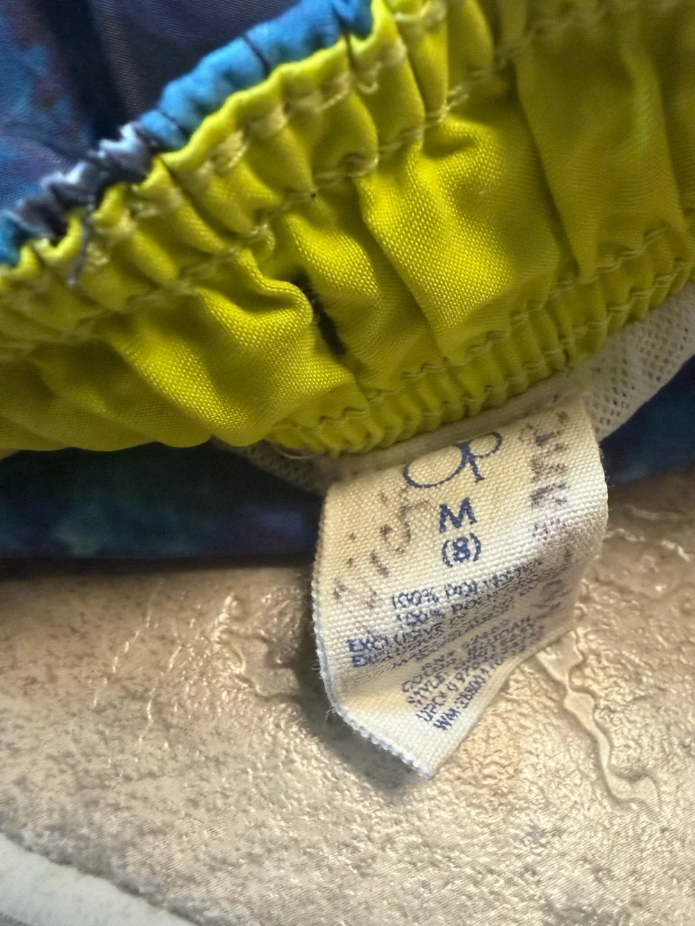 OP Two-Tone Boy’s Blue Swim Shorts with Realistic Ocean Scene